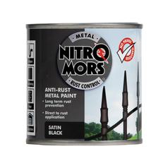 Nitromors Satin Anti-Rust Paint Black 250ml 1