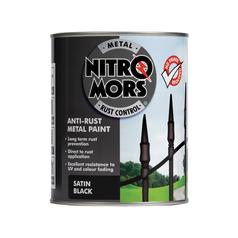 Nitromors Satin Anti-Rust Paint Black 750ml 1