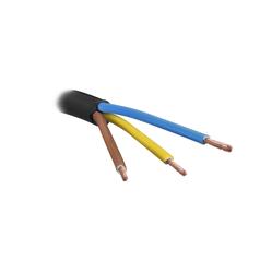Electrical Cable - 3 Core, 1.5mm² Cable, Black (Length: 1M), (Reel) 1