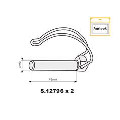 Agripak 2 pcs. Pipe Linch Pin 8mm x 45mm 4