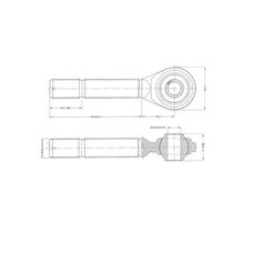 Spindel - M36 x 3.00 Metrisch - Cat.2 (Ø25mm) 3