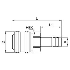 Coupler Hose Barb - 9mm 2