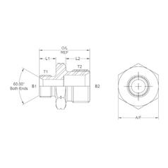 Hydraulik-Adapter M18 x 1.50 Metrisch Stecker x 1/2\'\' BSP Stecker 3