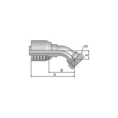 Parker JIC 37° Perskoppeling 5/16\'\' x 1/2\'\' - 20TPI Vrouw Wartel 45° 2