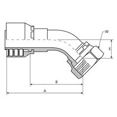 Parker JIC 37° Hose Insert 5/16\'\' x 9/16 x 18\'\' Female 135° Swept Swivel 2