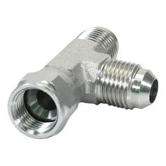 Hydraulisches T-Stück 9/16\'\' JIC Stecker x 9/16\'\' JIC Drehbare Buchse x 9/16\'\' JIC Stecker 2