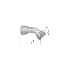 Parker ORFS Perskoppeling 1/2\'\' x 1\'\' - 14TPI Vrouw Wartel 45° 2