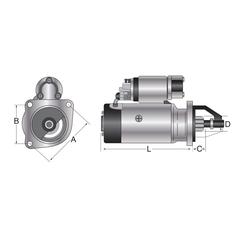 Starter - 12V, 2.8KW (Sparex) 4
