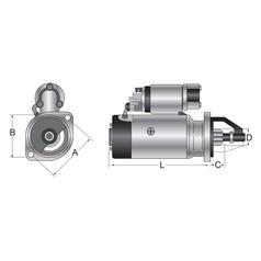 Starter Motor - 12V, Kw (Sparex) 2