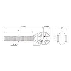 Top Link Ball End - 1-1/16 UNF - Cat.2 (Ø25mm) 4