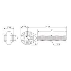 Topstangsende (kugle) - 1-1/16 UNF - Kat.1 (Ø19mm) 4