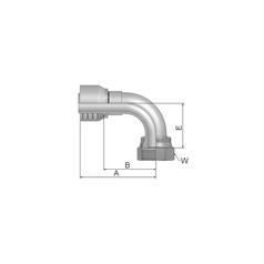 Parker ORFS Perspilaar 1\'\' x 1-11/16\'\' - 12TPI Vrouw Wartel 90° 2