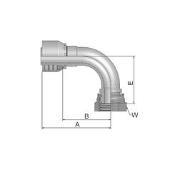 Parker BSP 60° Perskoppeling 3/16\'\' x 1/4\'\' - 19TPI Vrouw Wartel 90° 2