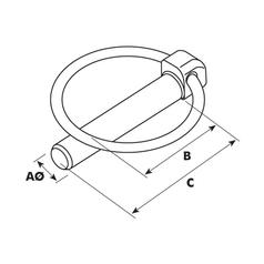 Agripak 10 pcs. Round Linch Pin 6mm x 44.5mm 3
