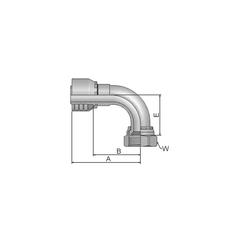 Parker JIC 37° Perskoppeling 5/16\'\' x 9/16\'\' - 18TPI Vrouw Wartel 90° 2