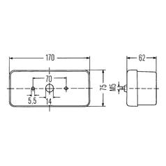 Rear Combination Light, (Halogen), Function: 3, Brake / Tail / Indicator, RH, 12V 3