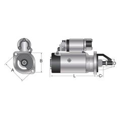 Starter Motor  - 6V, Kw, Gear Reducted (Sparex) 3