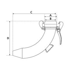 Spreader Cone 90° - Male 5\'\' (133mm) (Galvanised) 3