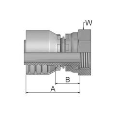 Parker BSP 60° Perskoppeling 1/2\'\' x 3/4\'\' - 14TPI Vrouw Wartel 2