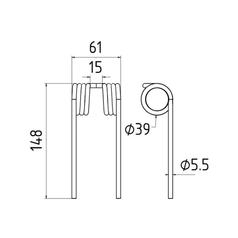 Tedder haytine Length Width Ø - Replacement for Emily 2