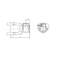 PTO Yoke - Quick Release (U/J Size: 41 x 118mm) Size: 1-3/8\'\'-6 Spline 3