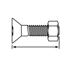 Conical Head Bolt 1 Flat with Nut (TC1M), 2