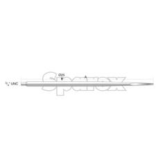 Loader Tine - Straight - Spoon End 1290mm, Thread size: 3/4 (Round) 3