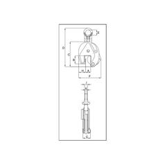 Pince plaque pour levage verticale, 1T, with Hinge Eye Opening, Modèle: IPU10 2