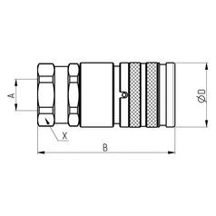 Snelkoppeling Vrouw 1\'\' Vlakafdichtend Vrouw 1-1/4\'\' BSP 3