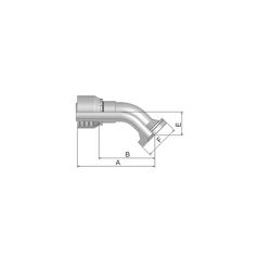 Parker SAE flens 1\'\' x 48mm Ø 45° Flens (6000psi) 2
