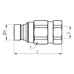 Parker Snelkoppeling Man 1/2\'\' Maatvoering x 1-1/16\'\' SAE Vrouw 3
