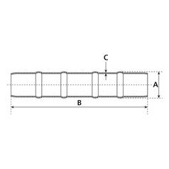 Double Hose End: 2\'\' (50mm) (Galvanised) 2