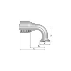 Parker SAE flens 1\'\' x 54mm Ø 90° Flens (6000psi) 2
