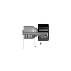 Parker Metrisk (Karcher) 3/8\'\' x M22 x 1.50 Hona Rak, vridbar 2