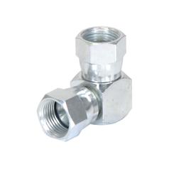 Hydraulisch verloopstuk 3/4\'\' JIC Wartelmoer, vrouwelijk x 3/4\'\' JIC Wartelmoer, vrouwelijk 90° Haaks 1